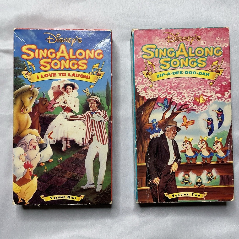 Vintage Disney Sing Along Songs VHS Lot of 2 Zip-A-Dee-Doo-Dah You Can Fly!